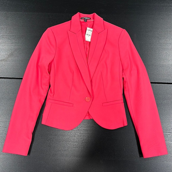Express Hot Pink Cropped Blazer - 0 - Picture 2 of 15